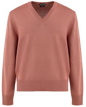 Tom Ford V-Neck Knitwear - Pink