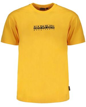 Napapijri Oranges T-Shirt Mit Kurzen Ärmeln Und Gesticktem Logo - Gelb