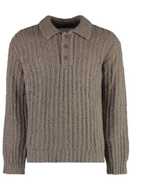 GANT Gerippter crew-neck pullover, oversize-passform - Braun