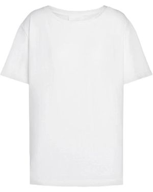 Dondup Tops ,Wit ,Katoen T-Shirt Met Ronde Hals