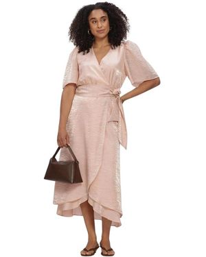Freebird by Steven Kleedjes ,Roze ,Leer Blossom Midi Wrap Jurk