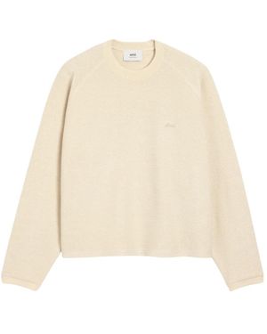 Ami Paris Sweatshirts - Natural