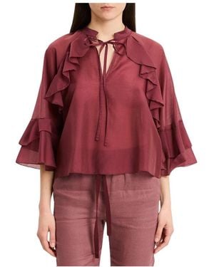 Kaos Blouse Met Ruches - Rood