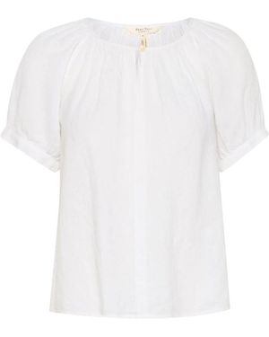 Part Two Feminine Leinenbluse Bright - Weiß