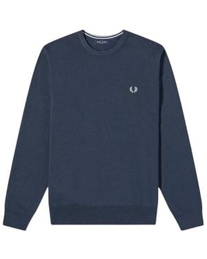 Fred Perry Klassischer Rundhals-Pullover - Blau