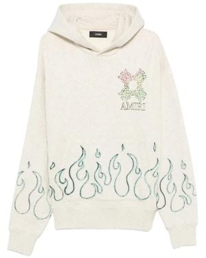 Amiri Ma Quad Flames Oversized Hoodie - Wit