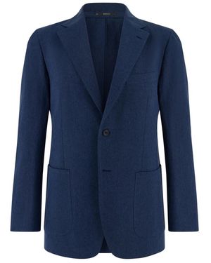 BOGGI Jassen ,Blauw ,Katoen Mélange Linnen En Katoen Jas