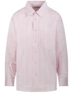 DUNST Overhemden ,Roze ,Katoen Oversized Gestreept Overhemd
