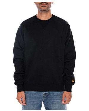 Carhartt Hoodies & Sweatvesten ,Zwart ,Katoen Chase Sweatshirt