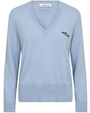 Haute L'Amitié V-Ausschnitt Strickware - Blau