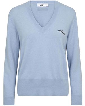 Haute L'Amitié V-Neck Knitwear - Bleu
