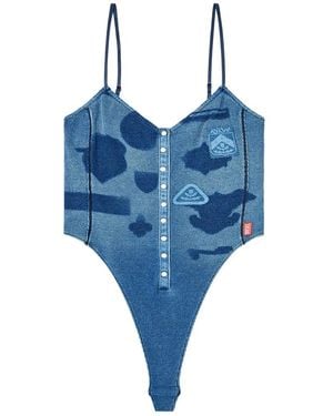 DIESEL Slim Fit Verstelbaar Spaghettiband Top - Blauw