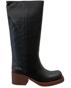 Jeffrey Campbell Bottes Reflect À Talon Épais Et Coutures Apparentes - Black