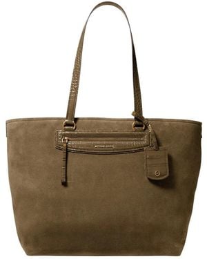 Michael Kors Tassen ,Groen ,Polyester Jet Set Travel Extra-Large Suede Tote Bag