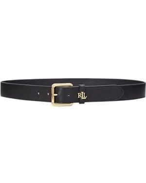 Ralph Lauren Ledergürtel Mit Logo-Schlaufe - Schwarz