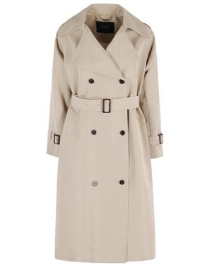 Seventy Jassen ,Leer Double-Breasted Trenchcoat - Naturel