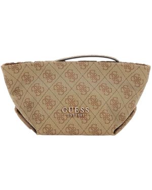 Guess Tassen ,Bruin ,Leer Eco Evaine Beauty Case - Naturel