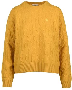 Ballantyne Truien & Vesten ,Geel ,Wol Pullover Intrecciato Girocollo
