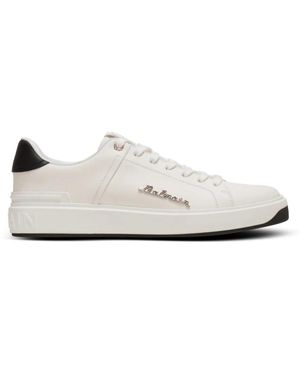 Balmain Zapatillas B-Court con placa del logo - Blanco