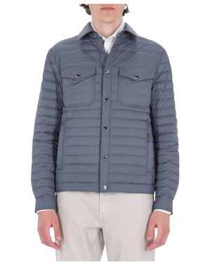 Moorer Jassen ,Blauw ,Denim Acqua Padded Overshirt