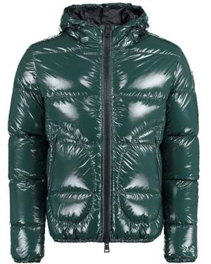 Herno Glänzende Daunenjacke Mit Kapuze - Grün