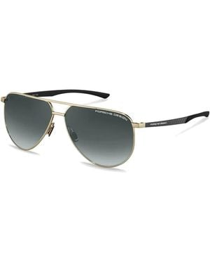 Porsche Design Sonnenbrille Mit Goldenem Rahmen Und Grauen Gläsern