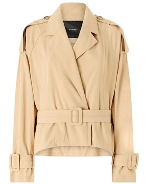 Pinko Jassen ,Katoen Korte Katoenen Trenchcoat - Naturel