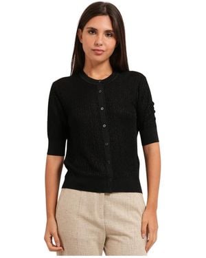 BOSS Korte Mouw Vest Met Knoopsluiting - Zwart
