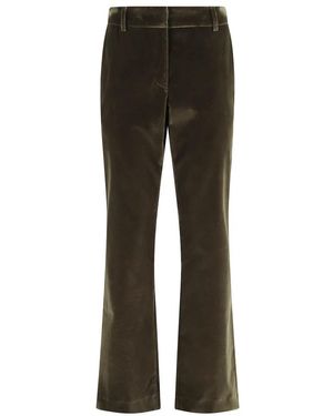 La DoubleJ Broeken ,Bruin ,Katoen Flare Olijf Fluweel Katoenen Broek - Grijs