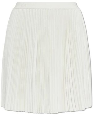 Lacoste Korte Geplooide Mesh Rok - Wit