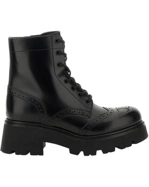 Celine Lace-Up Boots - Black