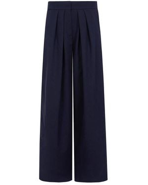 Balmain High Waist Grain De Poudre Tailored Pants - Blauw