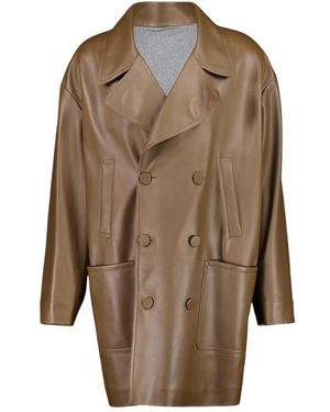 Fendi Double-Breasted Coats - Brown