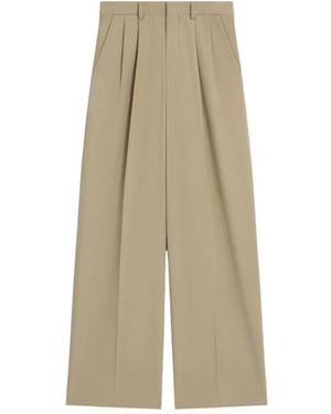 Celine Bundfaltenhose Aus Baumwoll- Und Wollgabardine - Natur