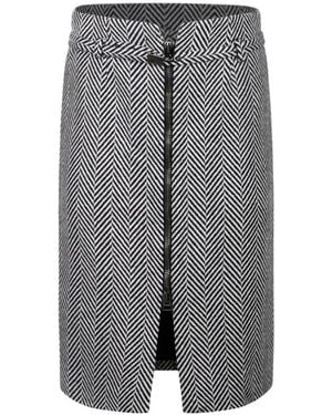 Tom Ford Chevron Midi Kokerrok - Grijs