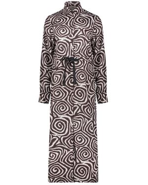 Herno Kleedjes ,Bruin ,Polyester Elegante Lange Jurk