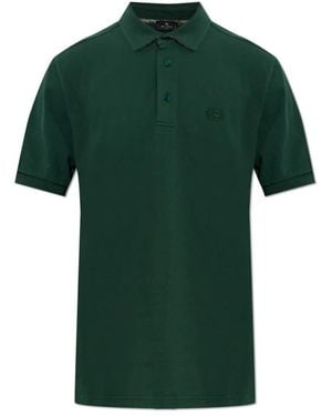 Etro Polo Shirt Van Katoen Met Geborduurd Logo - Groen