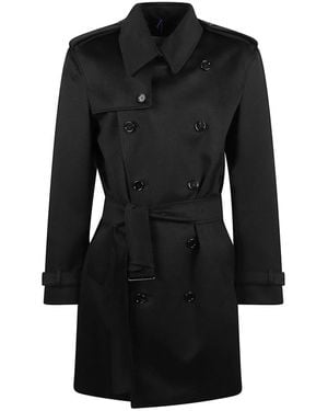 Burberry Double-Breasted Coats - Negro