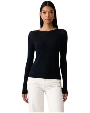 Twinset Truien & Vesten ,Blauw ,Opengewerkte V-Hals Trui - Zwart