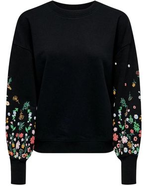 ONLY Floral Pattern Lange Mouw Sweatshirt - Zwart