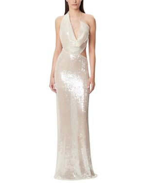 Amazuìn Kleedjes ,Polyester Iselin Asymmetrische Gedrapeerde Maxi Jurk - Wit