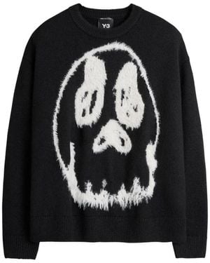 Y-3 Truien & Vesten ,Zwart ,Polyester Loose Crew Sweater