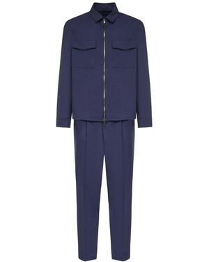 Santaniello Single Breasted Suits - Blue