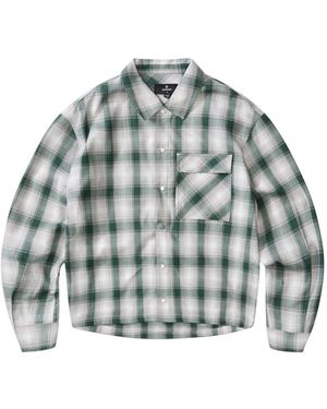 Represent Overhemden ,Veelkleurig ,Katoen Waffle Flannel Shirt - Groen
