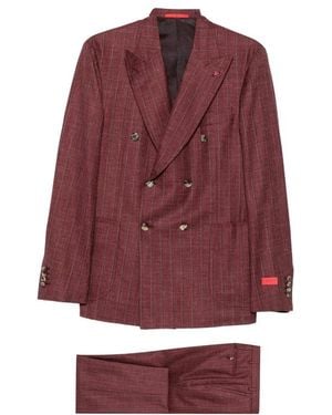 Isaia Double Breasted Suits - Rojo