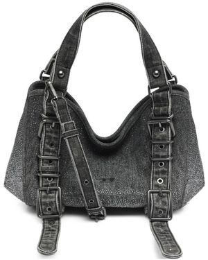 DIESEL Tassen ,Grijs ,Leer D-One Small Top-Handle Tas