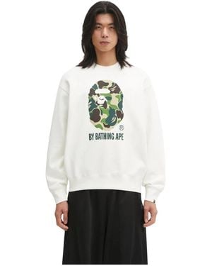 A Bathing Ape Abc Camo Ape Head Sweatshirt - Wit