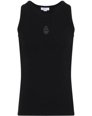 McQueen Sleeveless Tops - Black