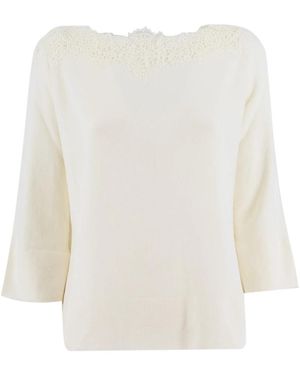 Ermanno Scervino Round-Neck Knitwear - Blanco