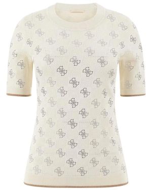 Guess Round-Neck Knitwear - Bianco